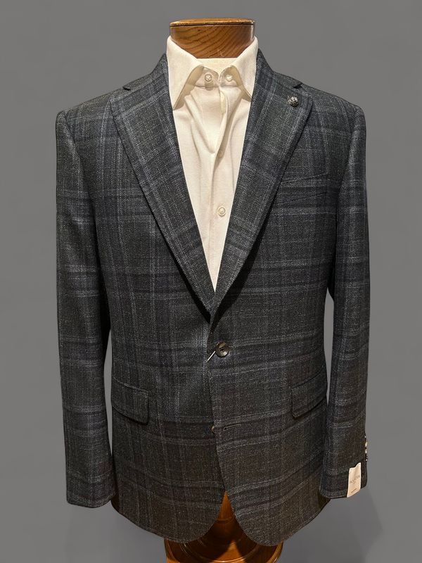 Jack Victor Century Green &amp;  Blue Plaid Sport Coat JVC16041