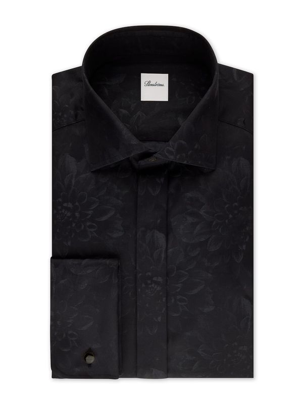 Stenstroms Black Floral Tuxedo Shirt 6267719242601