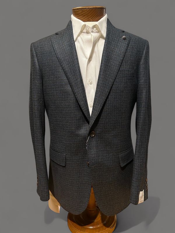 Jack Victor Century Blue &amp; Brown Houndstooth JVC16064