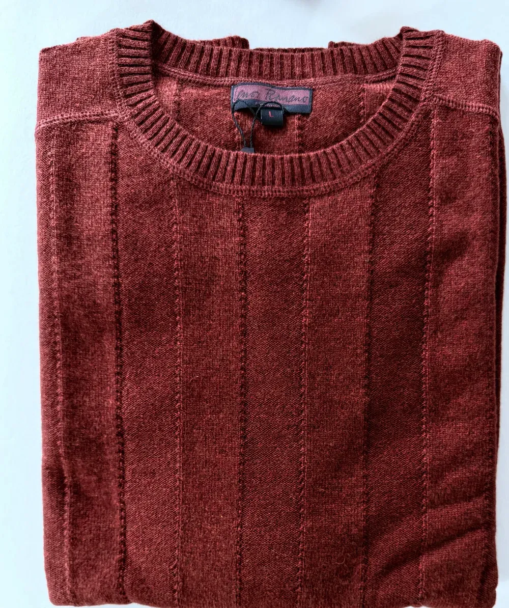 Lenor Romano Vertical textured Cashmere blend crew FL2629