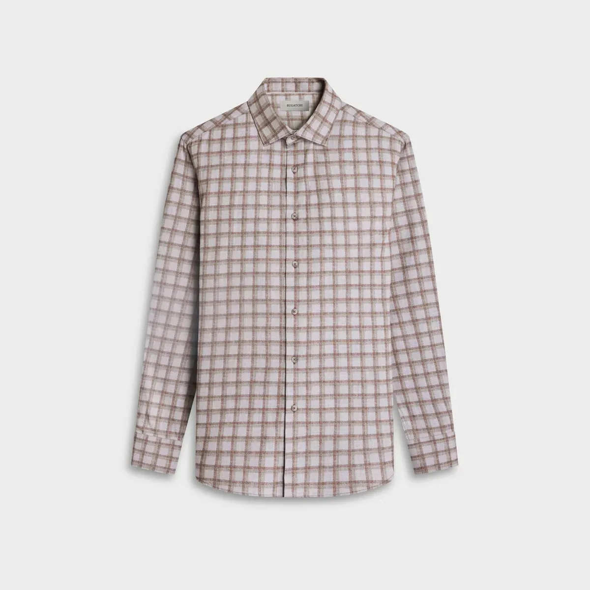 Bugatchi Axel Grey Windowpane Shirt KS3155L40S