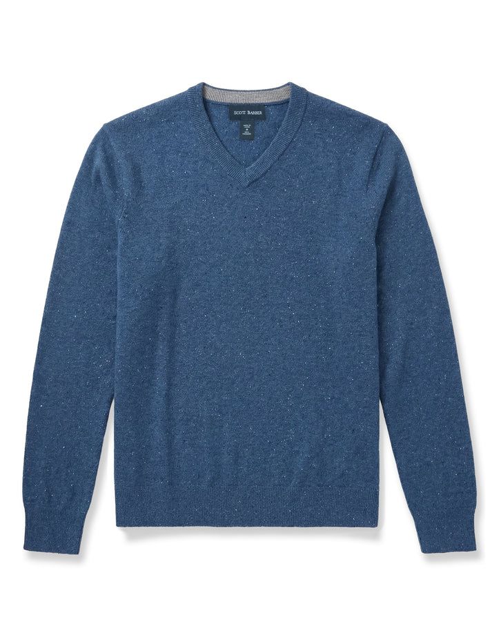 Scott Barber Cashmere Donegal Vee Neck Sweater