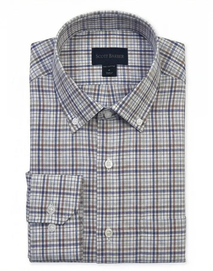 Scott Barber Newport Poplin Heathered Plaid 79102