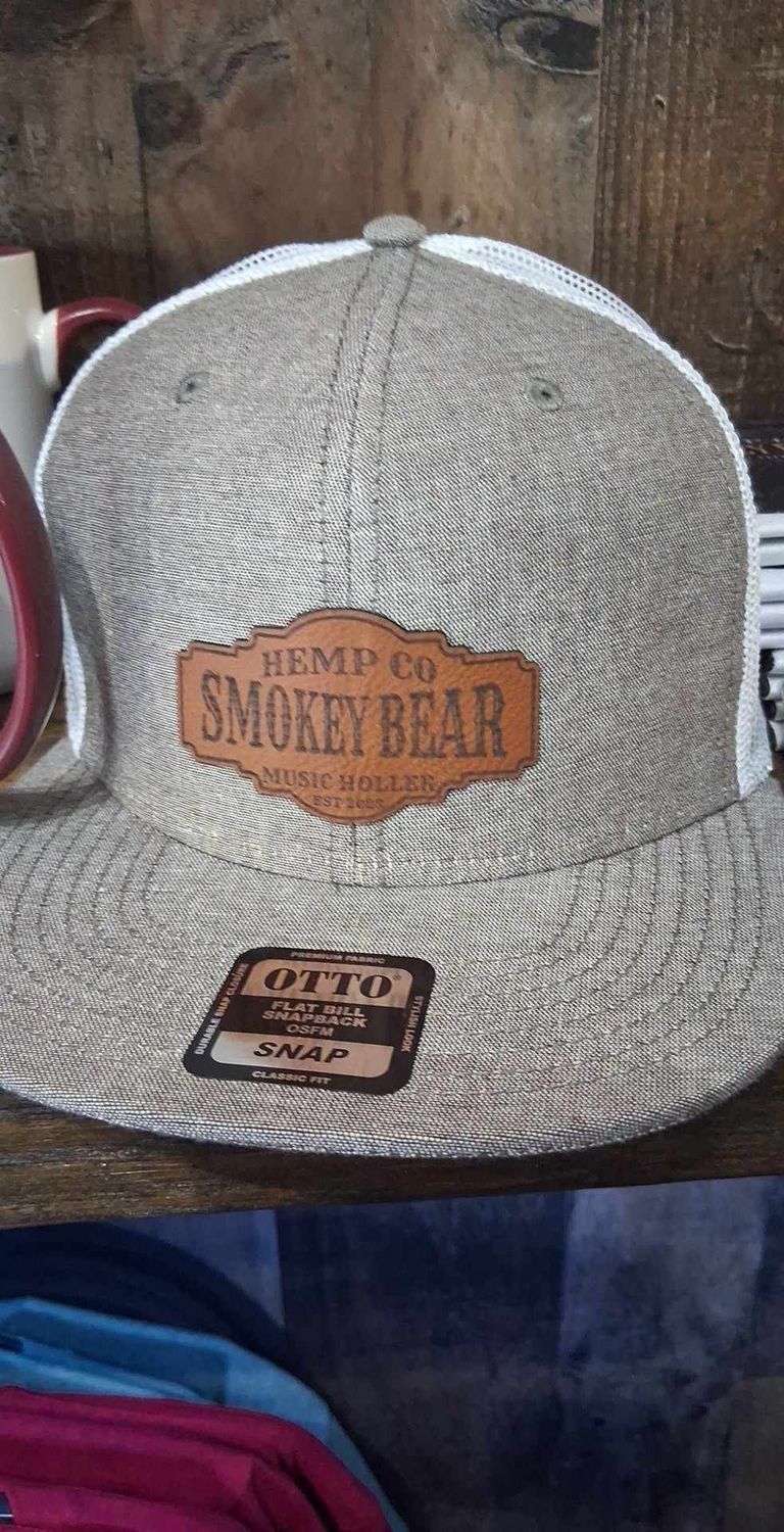 Smokey Bear Hemp Co. Logo Gray & White Denim Look