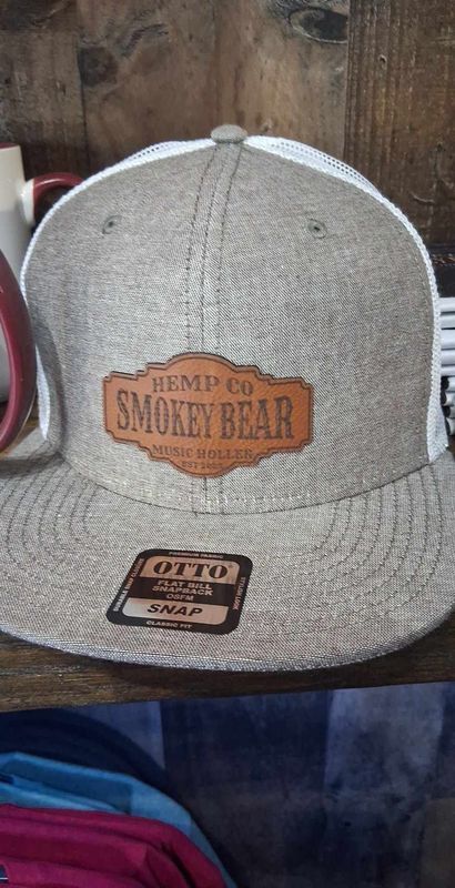 Smokey Bear Hemp Co. Logo Gray & White Denim Look