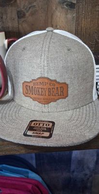 Smokey Bear Hemp Co. Logo Gray & White Denim Look