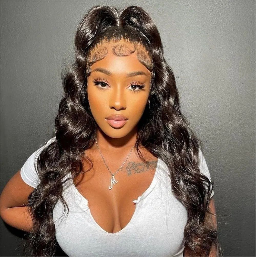 ARABELLA 13x6 Full Frontal SKINLIKE Real HD Lace Wig, 0.10mm Ultra-thin Invisible HD Lace 180% Density Pre-Plucked Bleached Small Knots Swiss Lace Wigs 28 Inch
