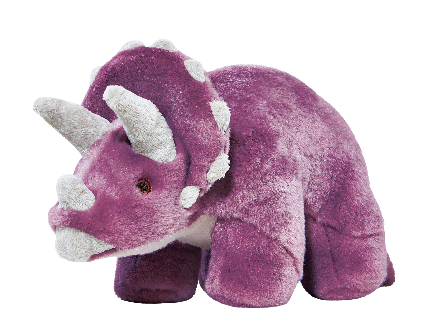 Fluff &amp; Tuff Charlie Triceratops plush toy with three horns