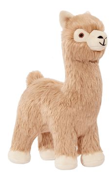 Fluff &amp; Tuff Inca Alpaca plush dog toy with soft cream coat and long neck
