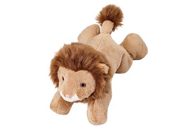 Fluff &amp; Tuff Leo Lion plush dog toy with golden mane and friendly face