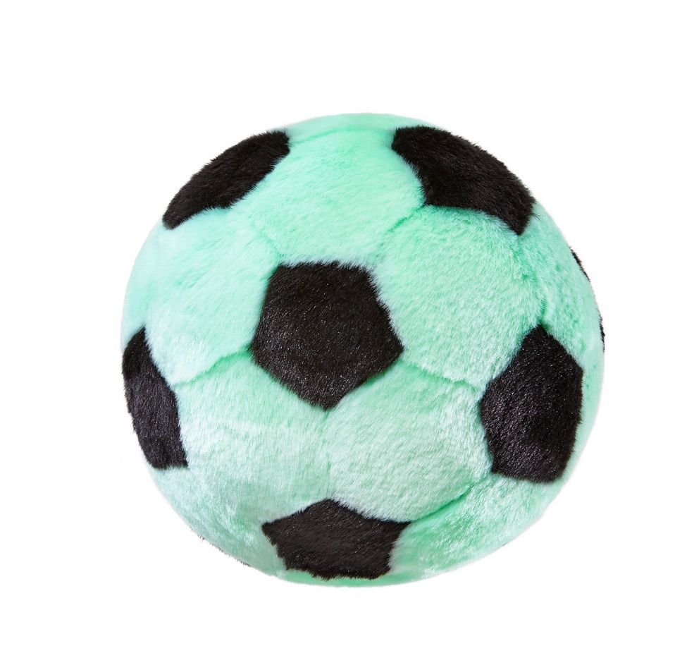 Fluff &amp; Tuff Squeakerless Soccer Ball plush toy with stitched panels