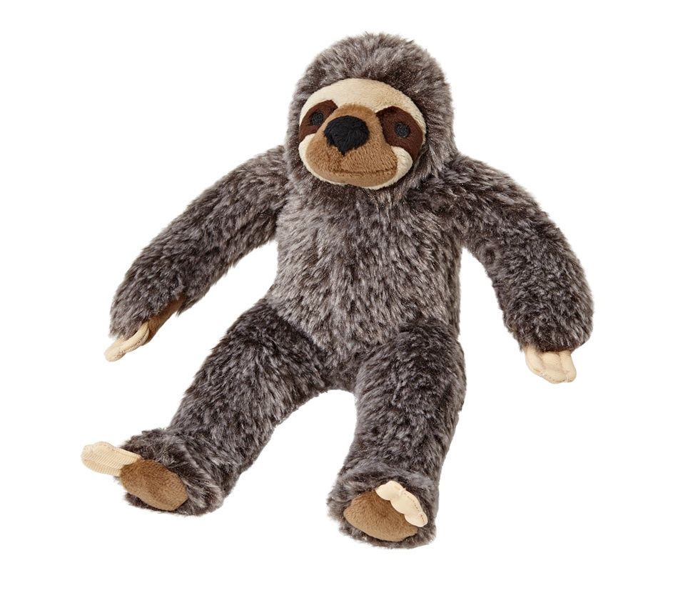 Fluff &amp; Tuff Sonny Sloth plush toy with soft grey fur