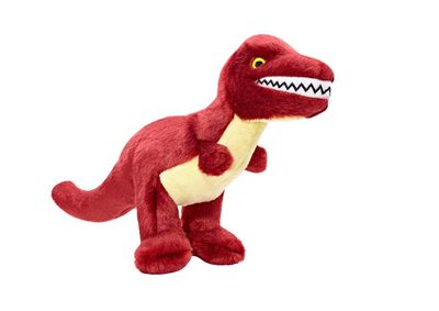 Fluff &amp; Tuff Tiny T-Rex plush toy with yellow eyes and open mouth