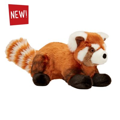 Fluff &amp; Tuff Archie Red Panda plush toy with fluffy tail