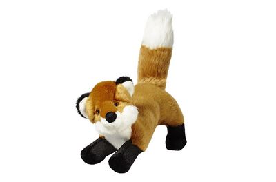 Plush fox dog toy posed upright in woodland stance