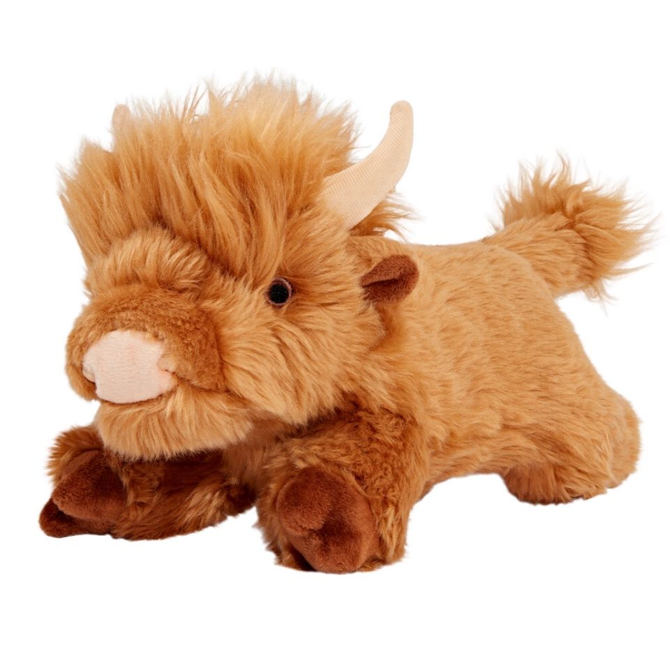 Fluff &amp; Tuff Shaggy the Highland Cow plush toy with long fur and horns