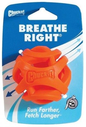 Mesh structure of the Chuckit! Breathe Right Ball, safe for dogs and doubles as a treat holder.