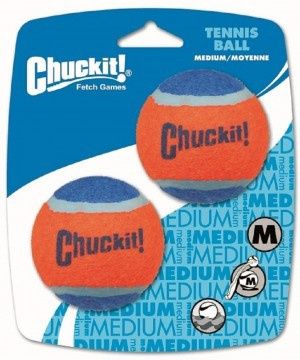 Chuckit! Tennis Balls 2 Pack – durable, high-bounce rubber balls made for dog fetch games.