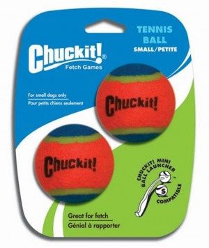 Chuckit! Tennis Ball with extra-thick rubber core, floating design, and bright colors for visibility.