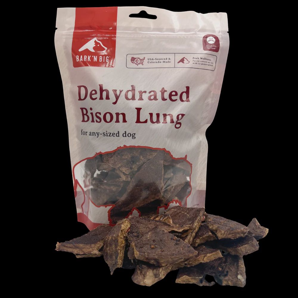 Pack of single-ingredient USA bison lung dog treats