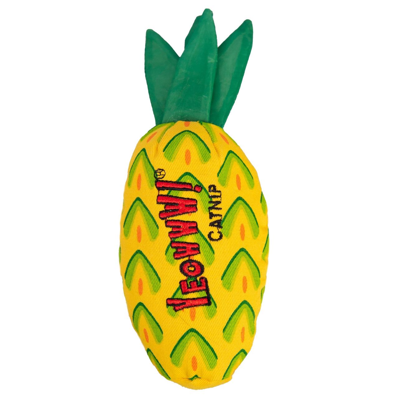 Yeowww! Pineapple catnip cat toy with crinkle spikes and stuffed with organic catnip. USA