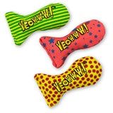 Yeowww! Catnip Fish 3-inch embroidered cat toy stuffed with 100% organically grown catnip in durable cotton twill