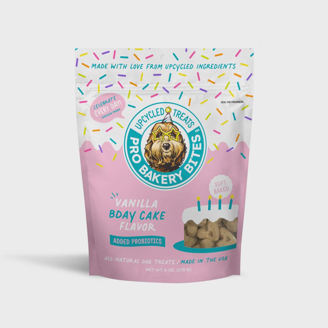 Ag Alchemy Pro Bakery Bites Vanilla Birthday Cake Dog Treats bag front.