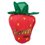 Yeowww! Catnip Strawberry cat toy with crinkle leaves stuffed with 100% organically grown catnip in durable cotton twill