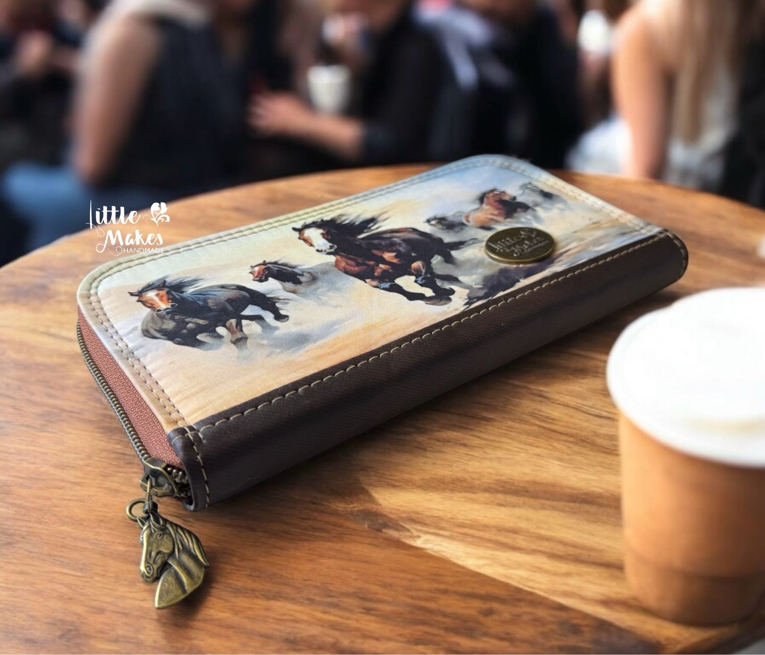 Classic Zip Around Wallet - Running Horses