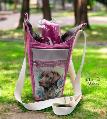 Water Bottle Sling Carrier-Chocolate Labrador.