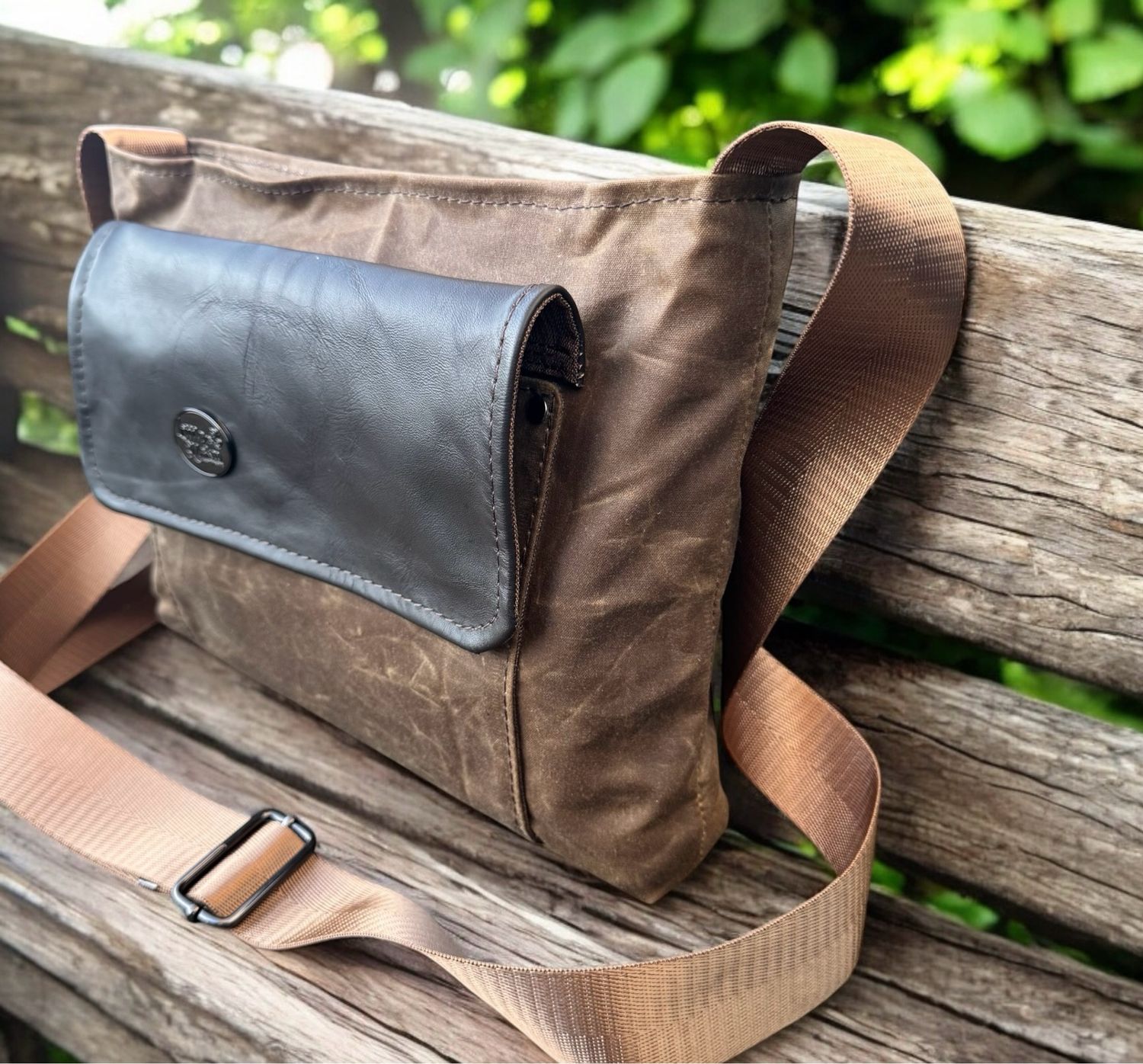 Oilskin Satchel Bag.