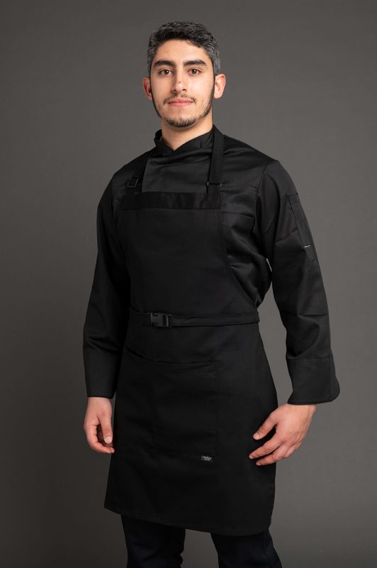 Tablier de Cuisine Professionnel Noir pour Homme - Élégance Moderne & Résistance