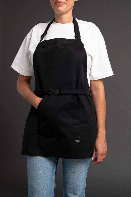 Tablier Professionnel Fleuriste Noir Femme (Coupe Raccourcie)