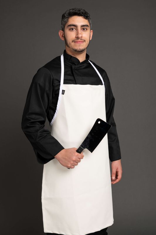 Tablier Pro Boucher Charcutier Poissonnier Blanc PVC Hygiène