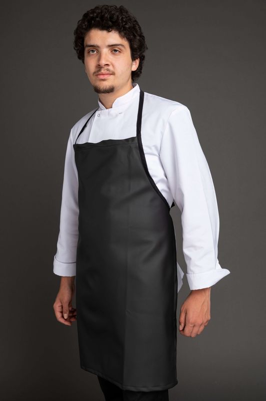Tablier de Boucherie Professionnel Noir en PVC - Protection Maximale & Hygiène