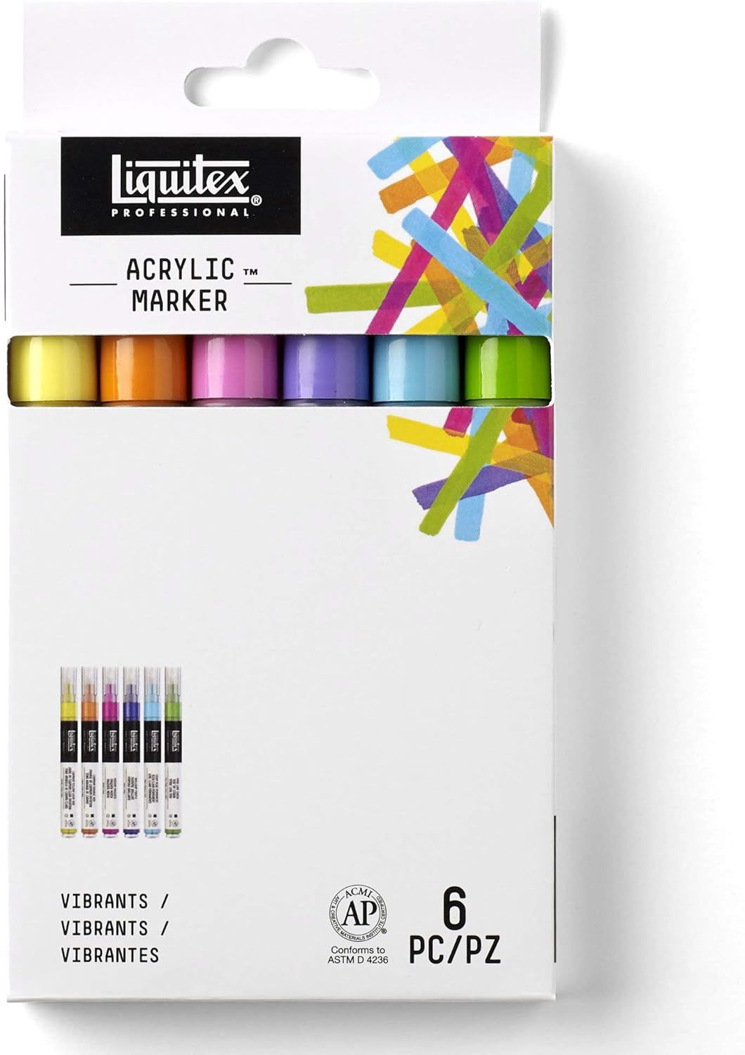 LIQUITEX PAINT MARKER VIBRANT FINE 6 SET