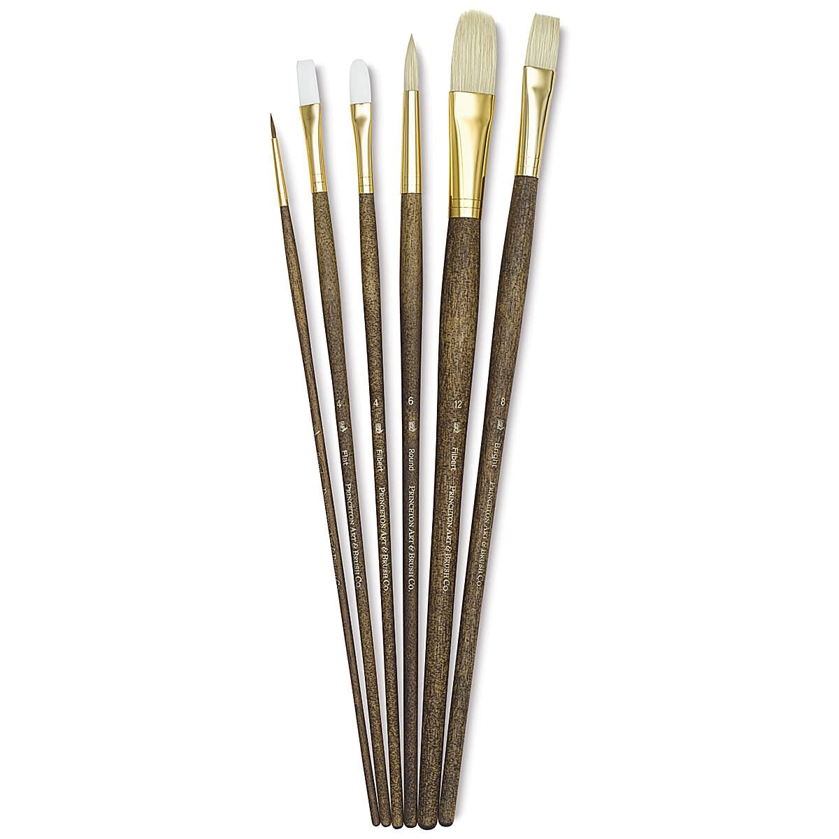 LH BRISTLE BRUSH SET ROUND 2 6 FLAT 4 FILBERT 4 12 BRIGHT 8