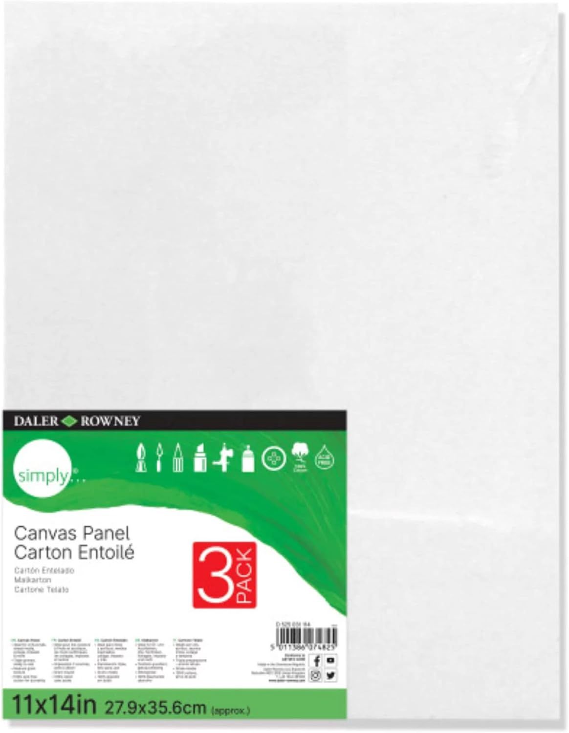 DALER SIMPLY CANVAS PANEL 11X14 3 PACK