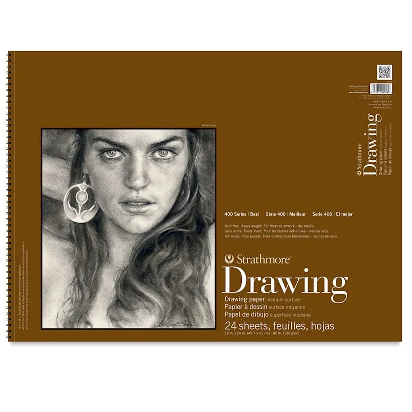 DRAWING MEDIUM SURFACE SPIRAL 24 SHEETS 80LB 18X24