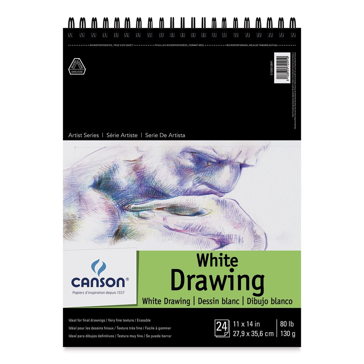 ARTIST SERIES PURE WHITE DRAWING 24 SHTS WB MICRO PERF 11X14