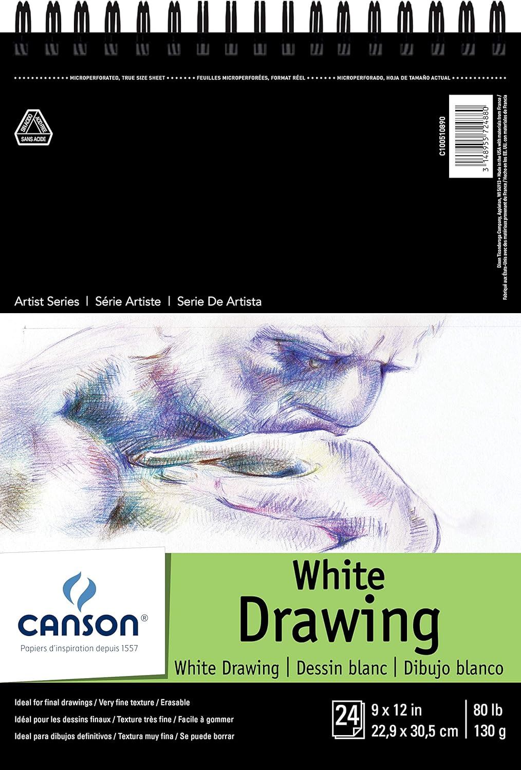 ARTIST SERIES PURE WHITE DRAWING 24 SHTS WB MICRO PERF 9X12