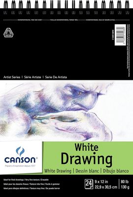 ARTIST SERIES PURE WHITE DRAWING 24 SHTS WB MICRO PERF 9X12