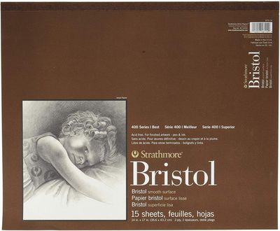 BRISTOL 2 PLY SMOOTH TAPE SIDE 15 SHEETS 100LB 18X24