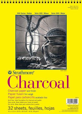 CHARCOAL WHITE TAPE TOP 32 SHEETS 64LB 9X12