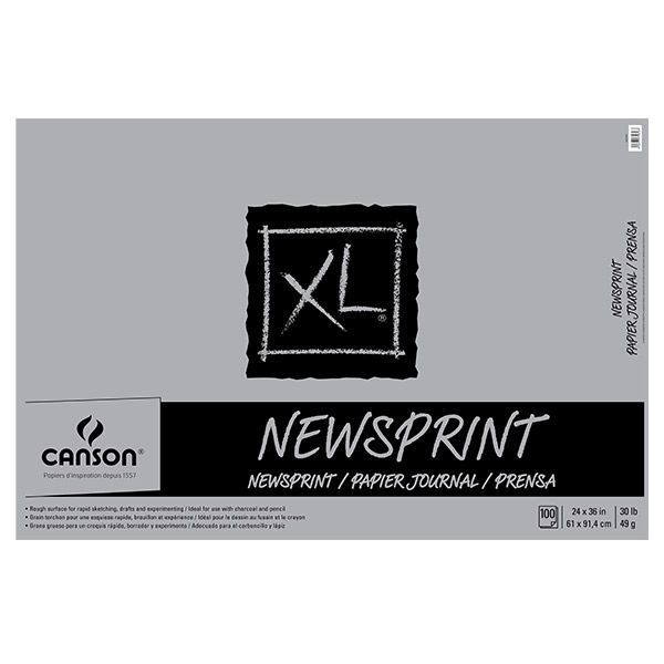 XL NEWSPRINT FOLD-OVER ROUGH 30LB 100 SHEETS 24X36