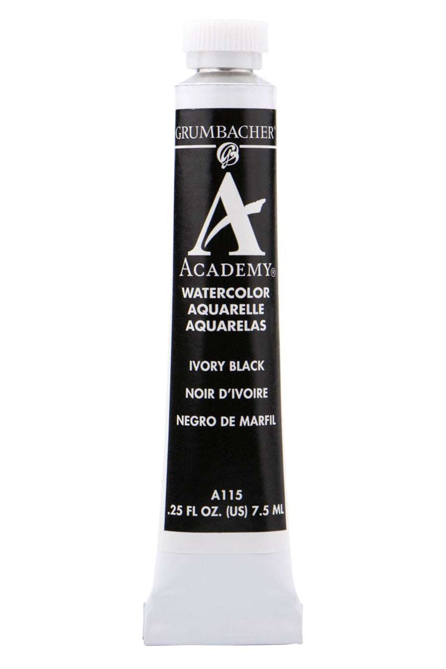 ACADEMY WATERCOLOR IVORY BLACK 7.5ML