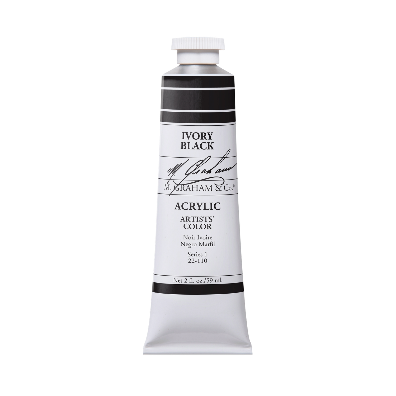 M GRAHAM IVORY BLACK 60ML TUBE ACRYLIC