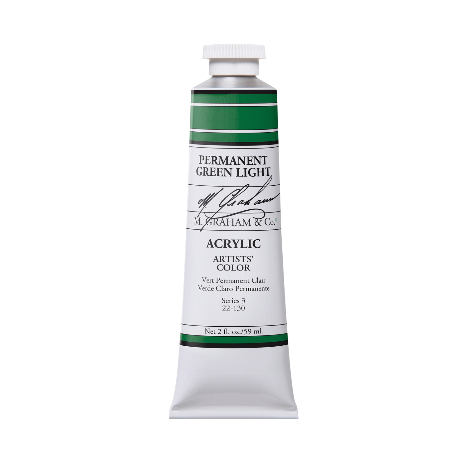 M GRAHAM PERMANENT GREEN LIGHT 60ML TUBE ACRYLIC