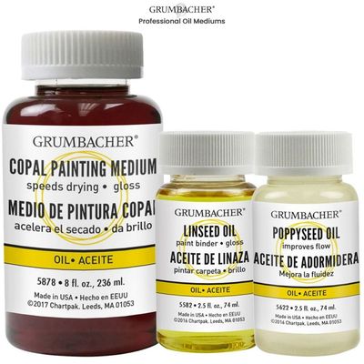GRUMBACHER OIL MEDIUMS, VARNISHES, &amp; CLEANERS