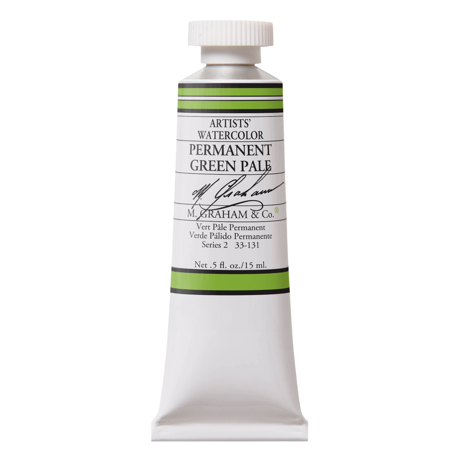 M GRAHAM PERMANENT GREEN PALE 15ML WATERCOLOR